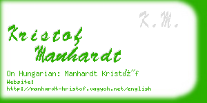 kristof manhardt business card